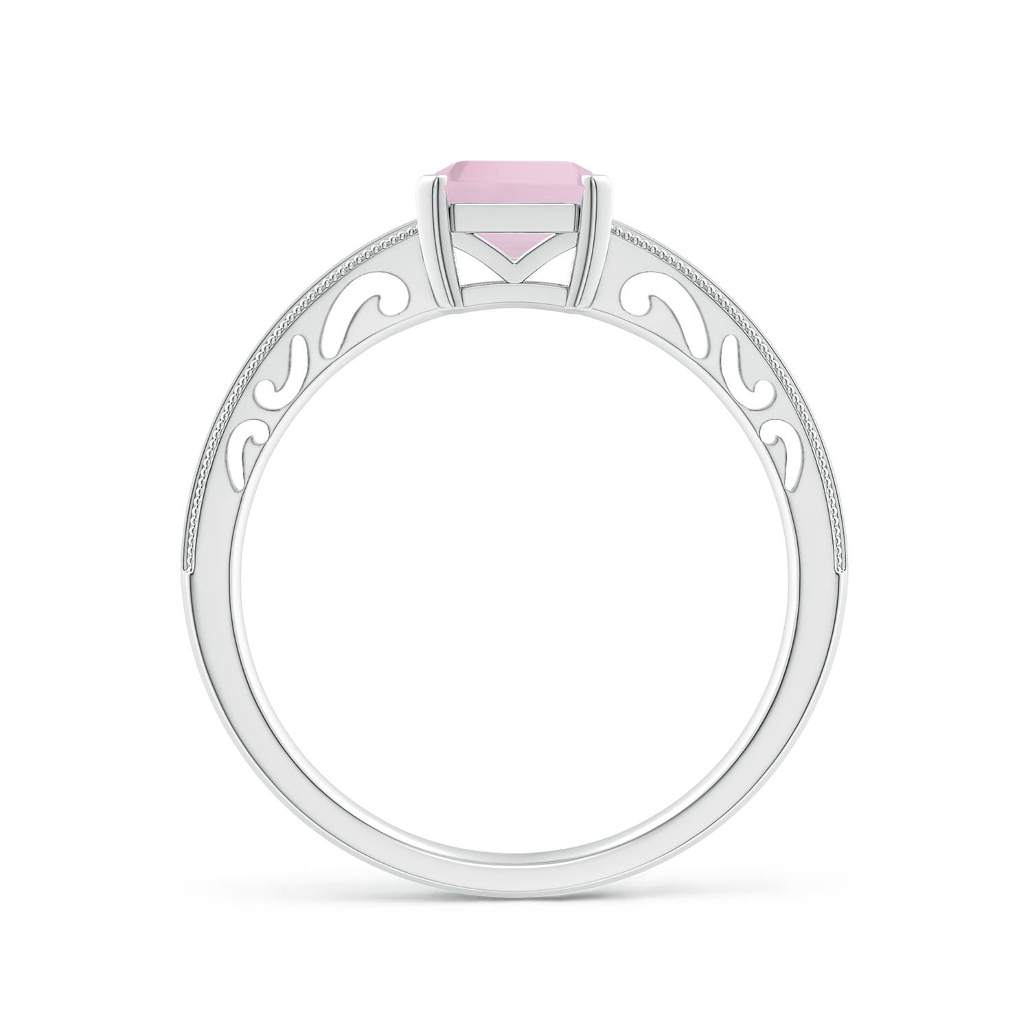 AAA - Rose Quartz / 1.55 CT / 14 KT White Gold