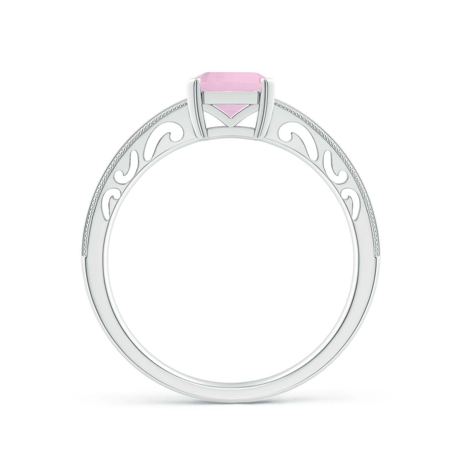 AAAA - Rose Quartz / 1.55 CT / 14 KT White Gold