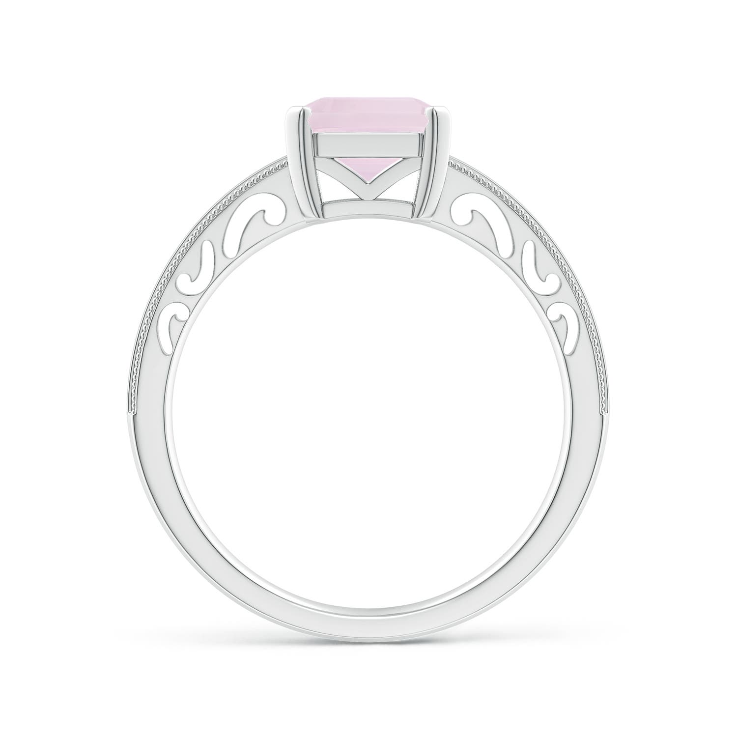 A - Rose Quartz / 2.2 CT / 14 KT White Gold