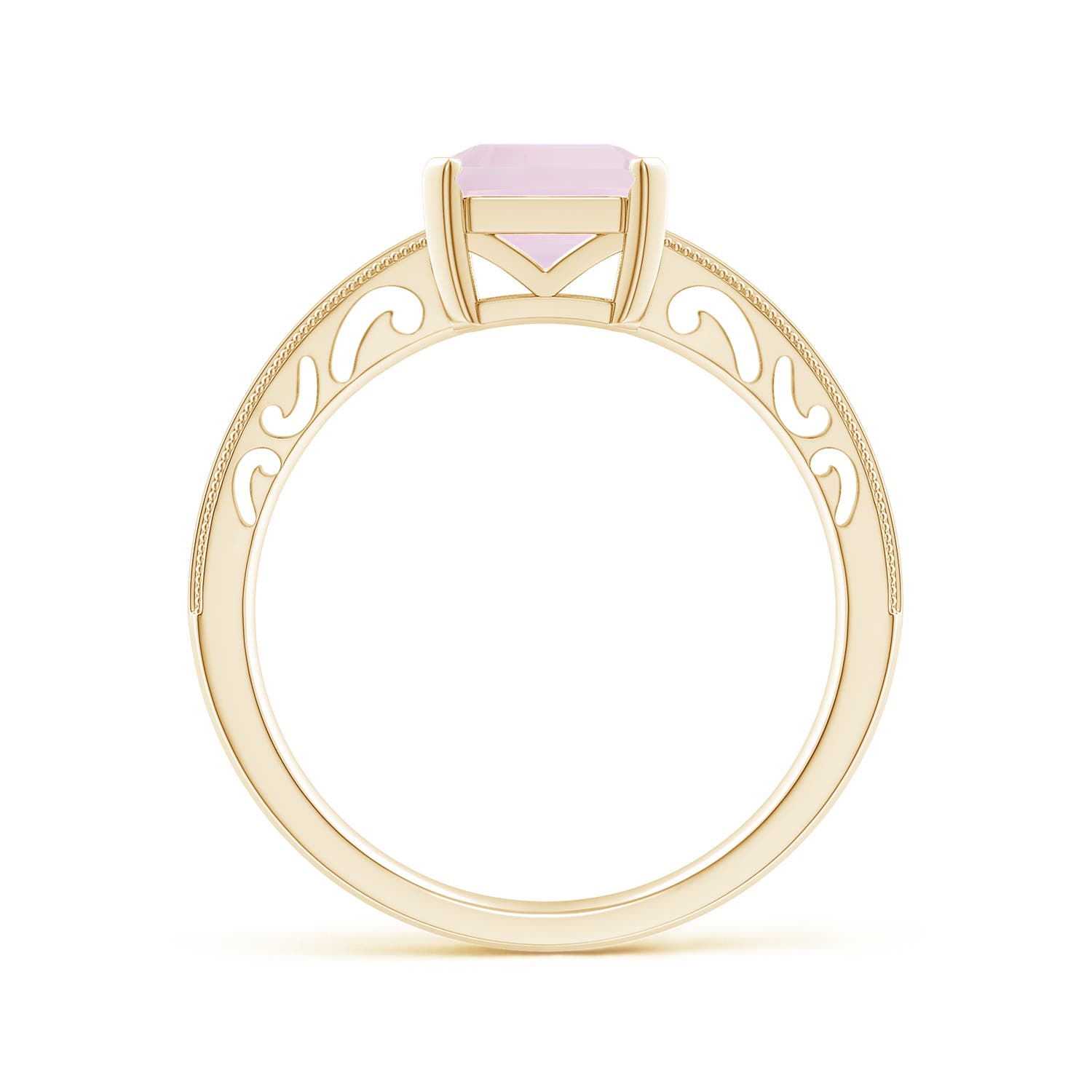 A - Rose Quartz / 2.2 CT / 14 KT Yellow Gold