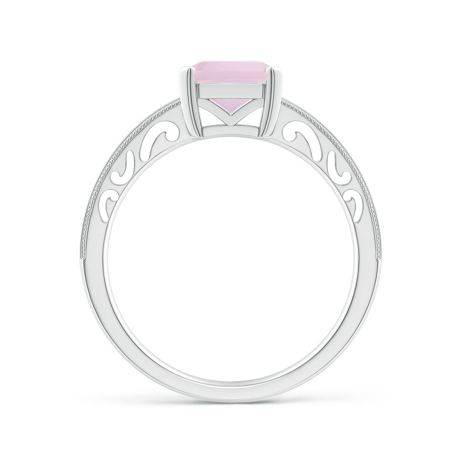 AA - Rose Quartz / 2.2 CT / 14 KT White Gold