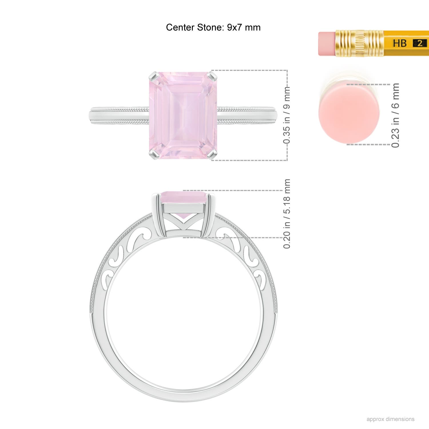 AA - Rose Quartz / 2.2 CT / 14 KT White Gold