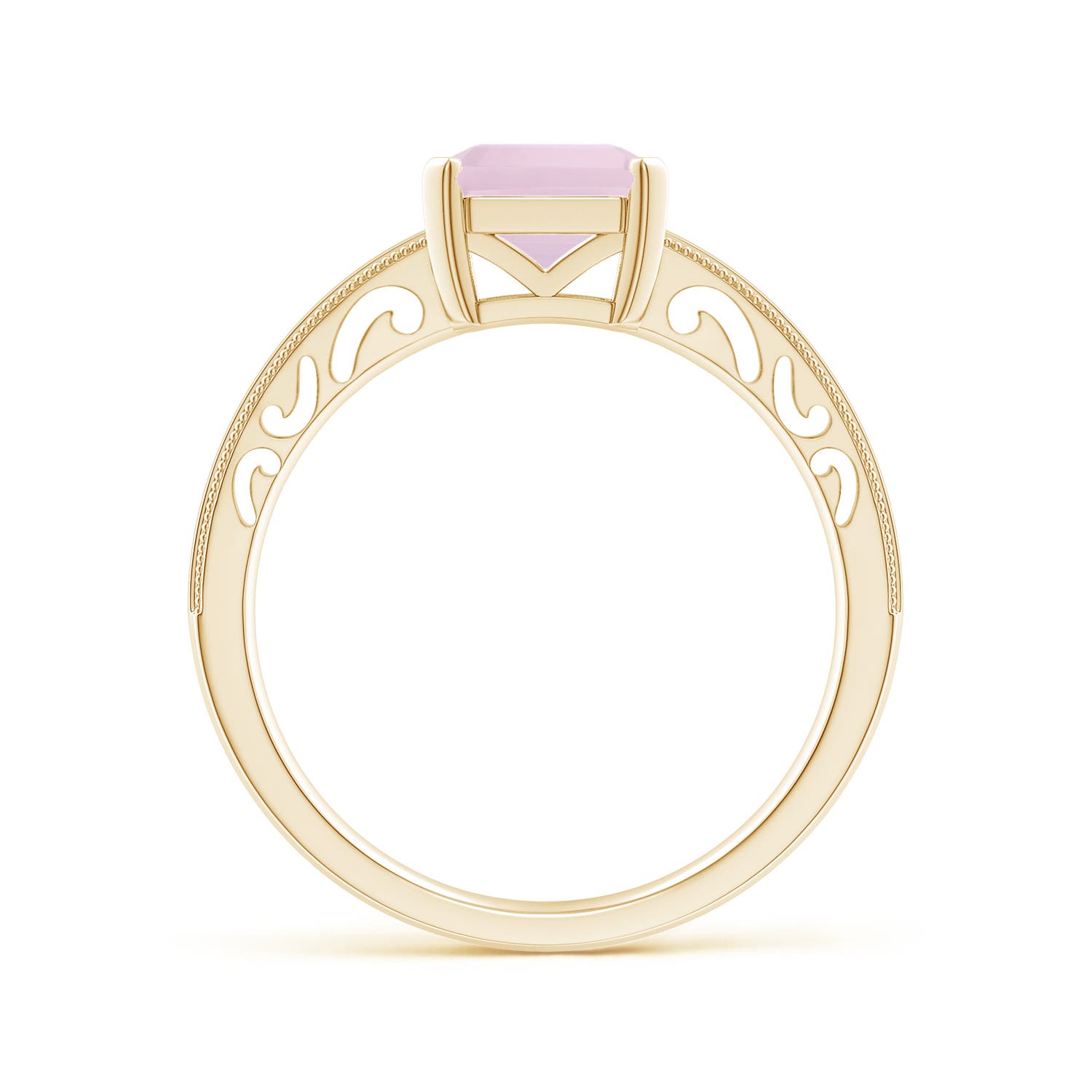 AA - Rose Quartz / 2.2 CT / 14 KT Yellow Gold