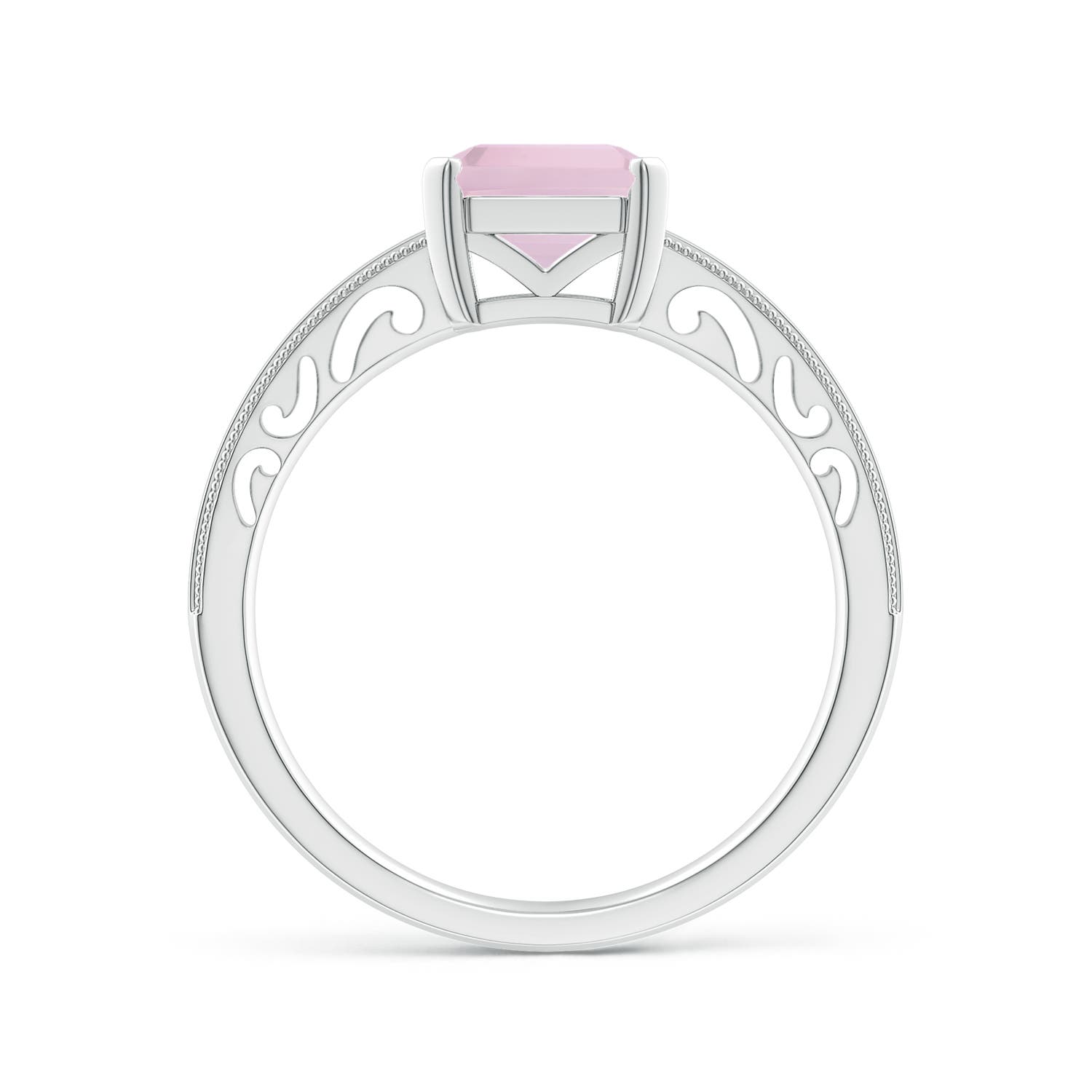 AAA - Rose Quartz / 2.2 CT / 14 KT White Gold