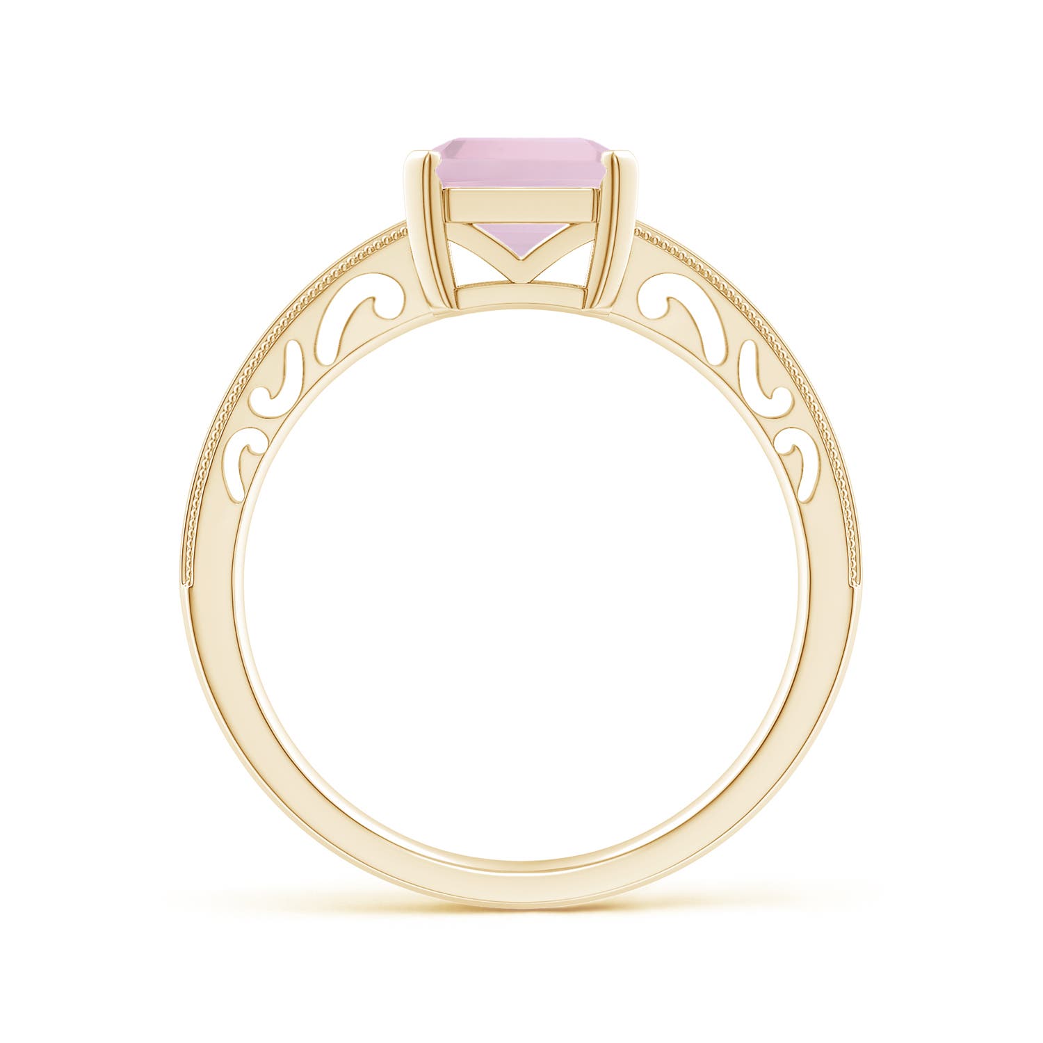 AAA - Rose Quartz / 2.2 CT / 14 KT Yellow Gold