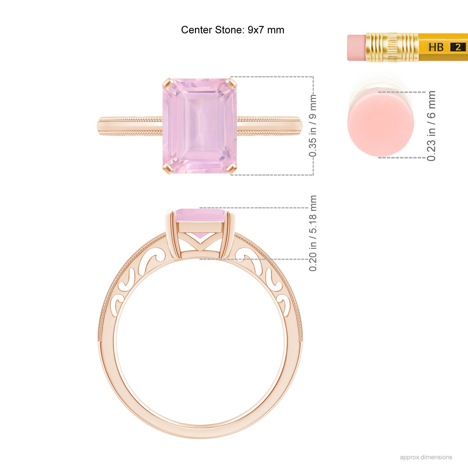 AAAA - Rose Quartz / 2.2 CT / 14 KT Rose Gold