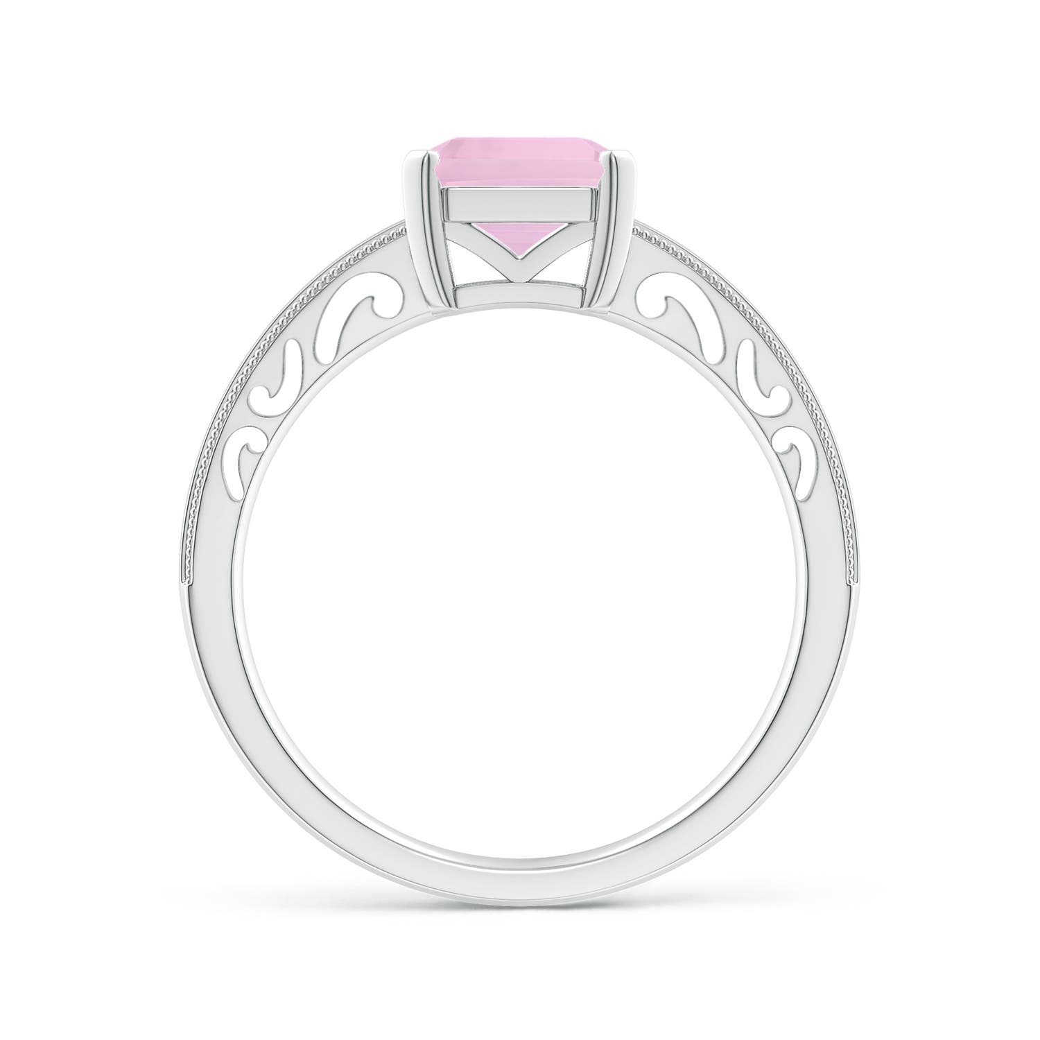 AAAA - Rose Quartz / 2.2 CT / 14 KT White Gold