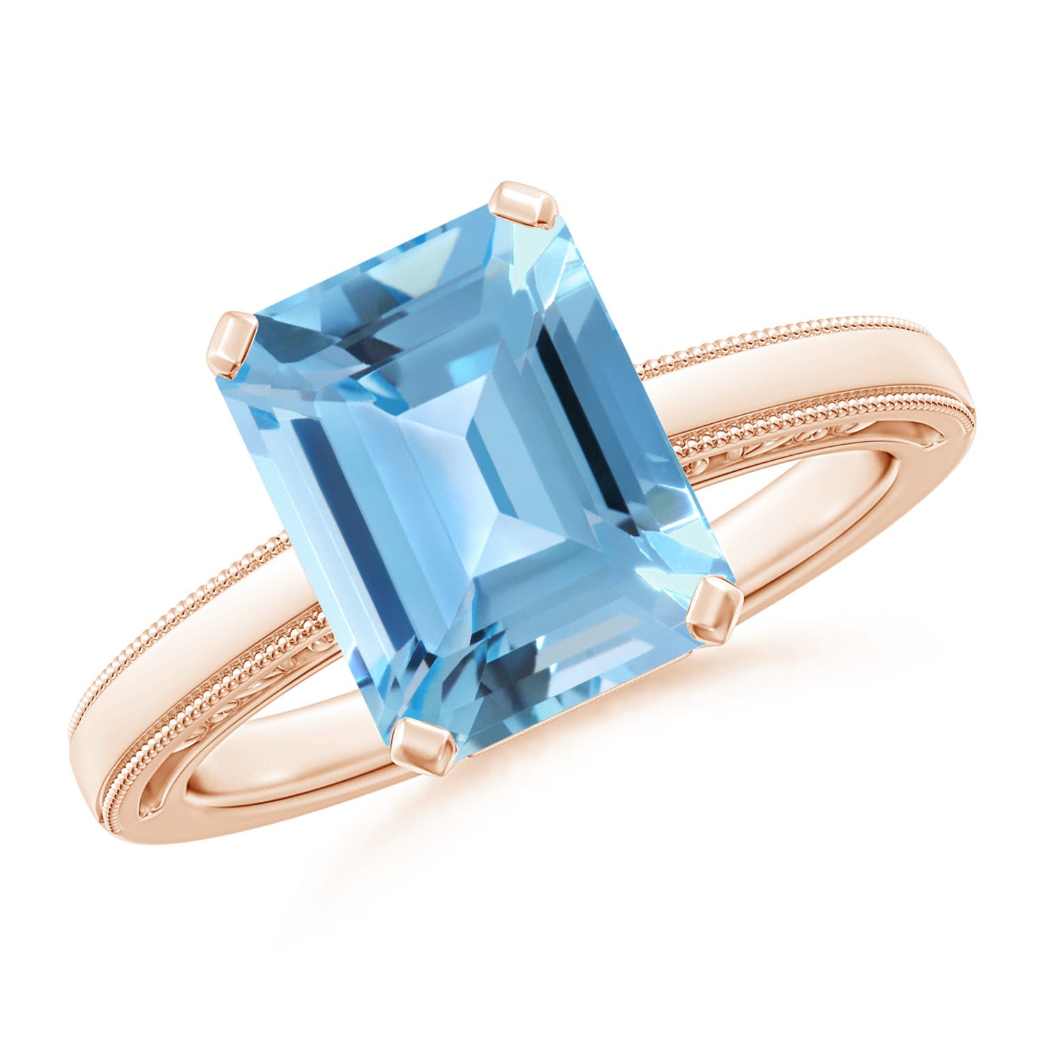 A - Swiss Blue Topaz / 4 CT / 14 KT Rose Gold