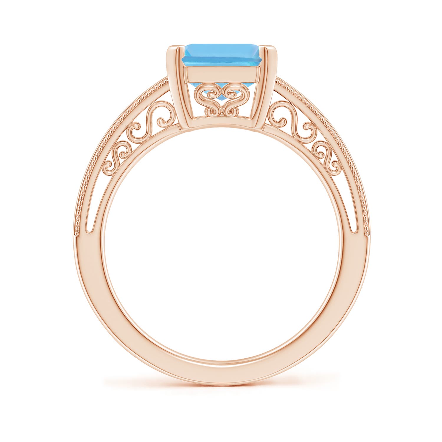 A - Swiss Blue Topaz / 4 CT / 14 KT Rose Gold