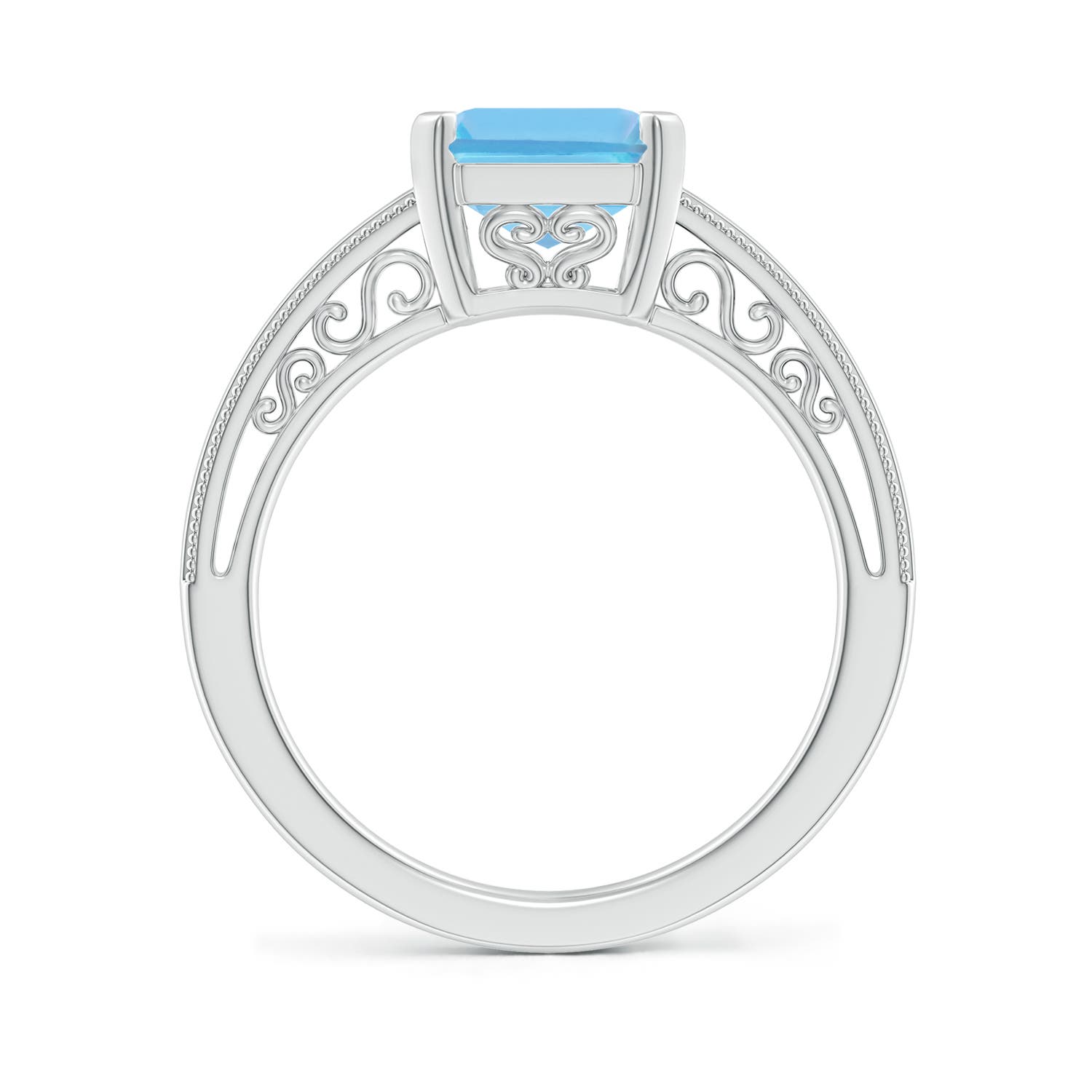 A - Swiss Blue Topaz / 4 CT / 14 KT White Gold