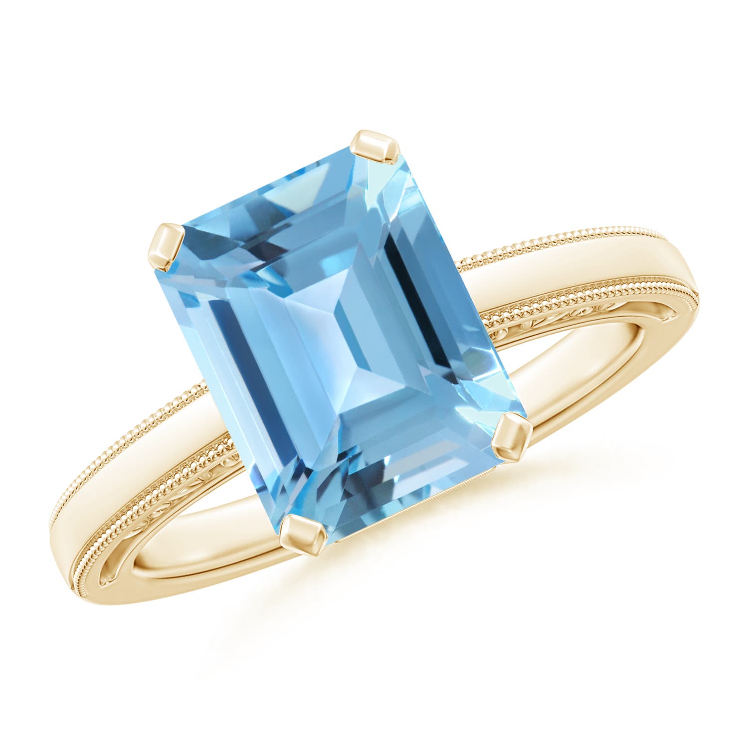 A - Swiss Blue Topaz / 4 CT / 14 KT Yellow Gold