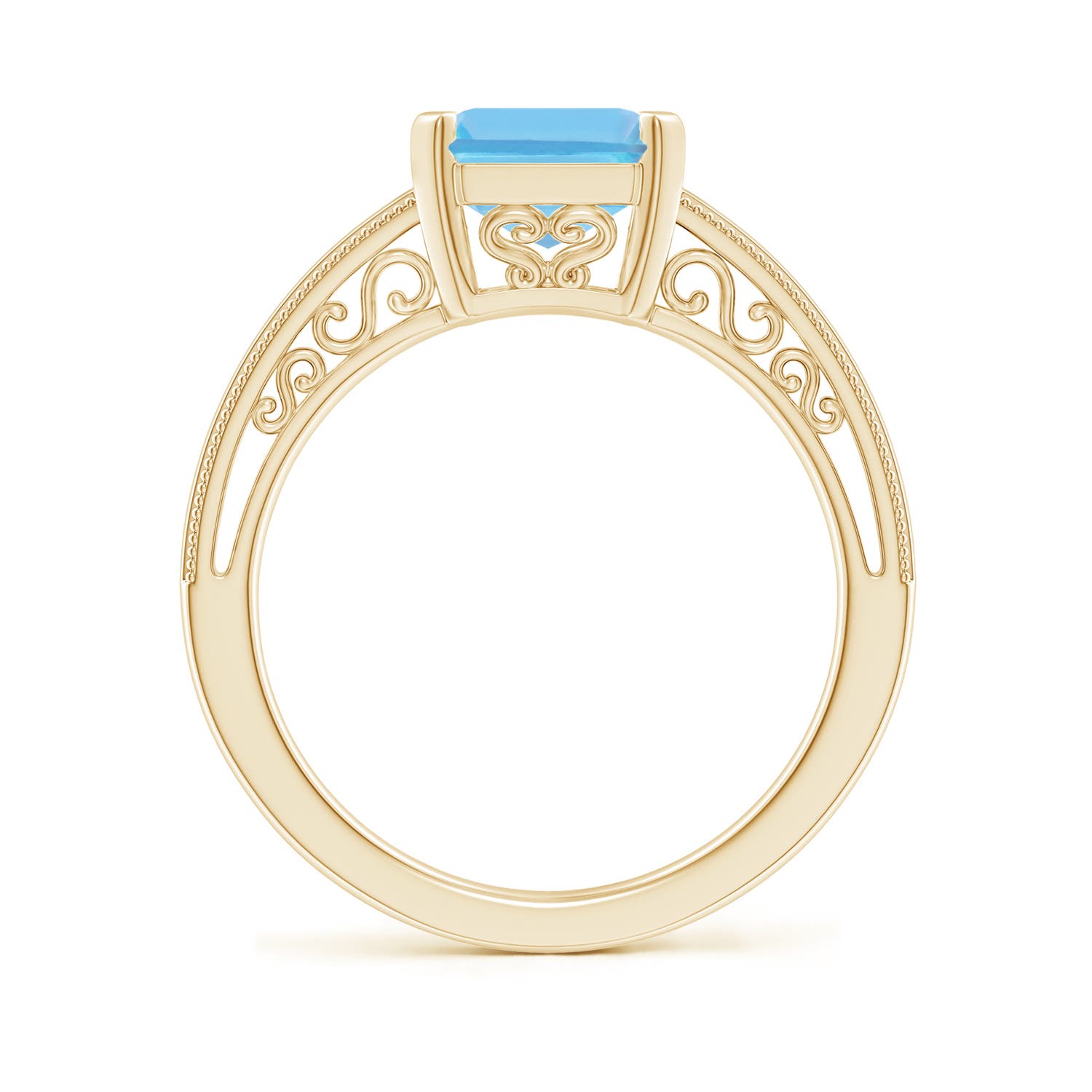 A - Swiss Blue Topaz / 4 CT / 14 KT Yellow Gold