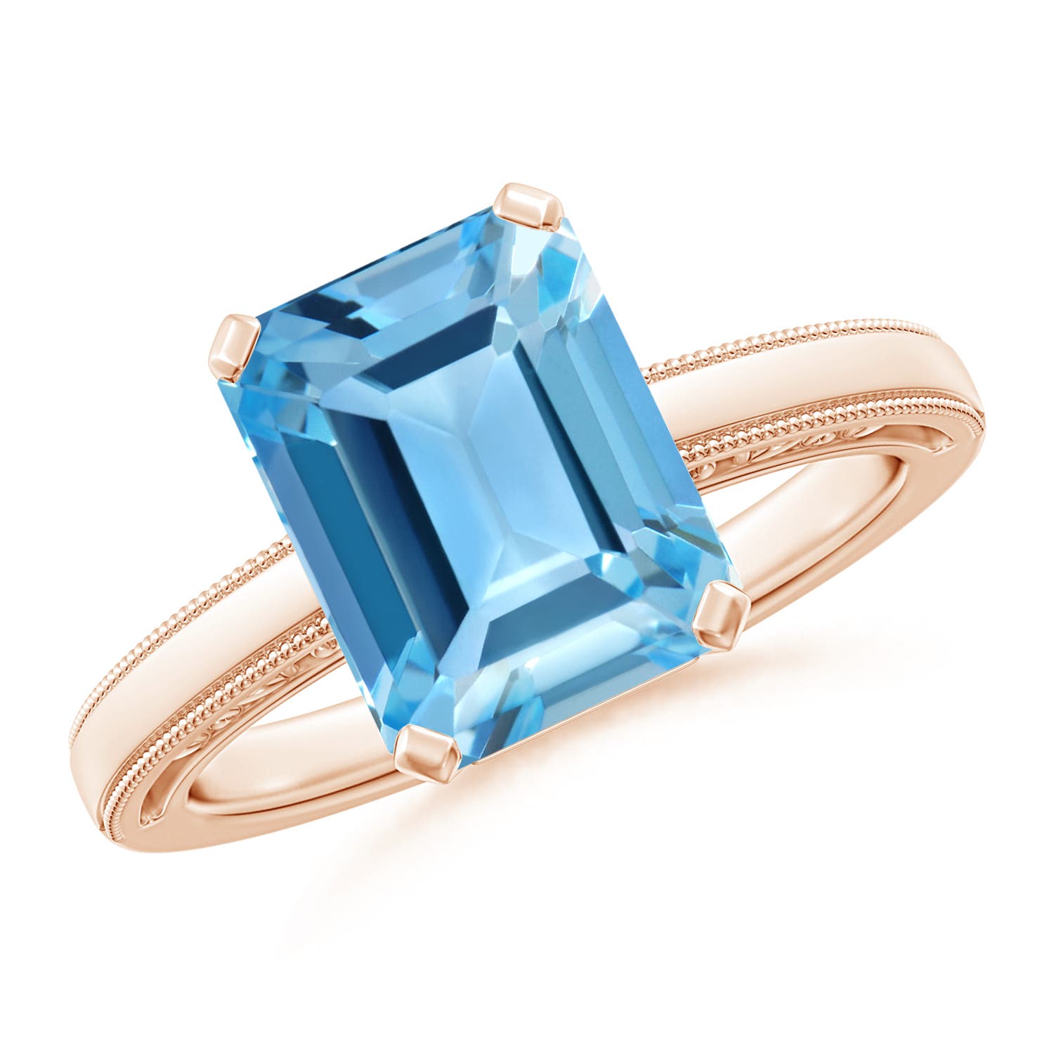 AA - Swiss Blue Topaz / 4 CT / 14 KT Rose Gold