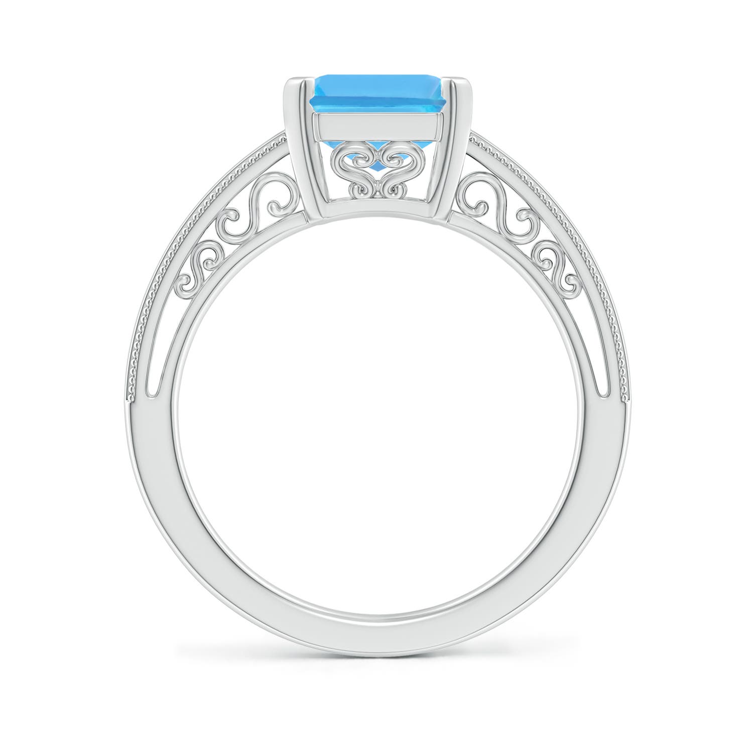 AA - Swiss Blue Topaz / 4 CT / 14 KT White Gold