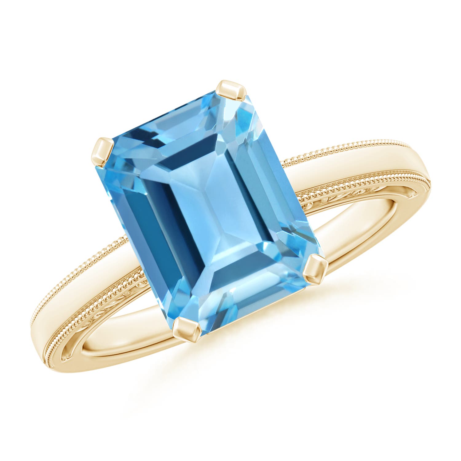 AA - Swiss Blue Topaz / 4 CT / 14 KT Yellow Gold