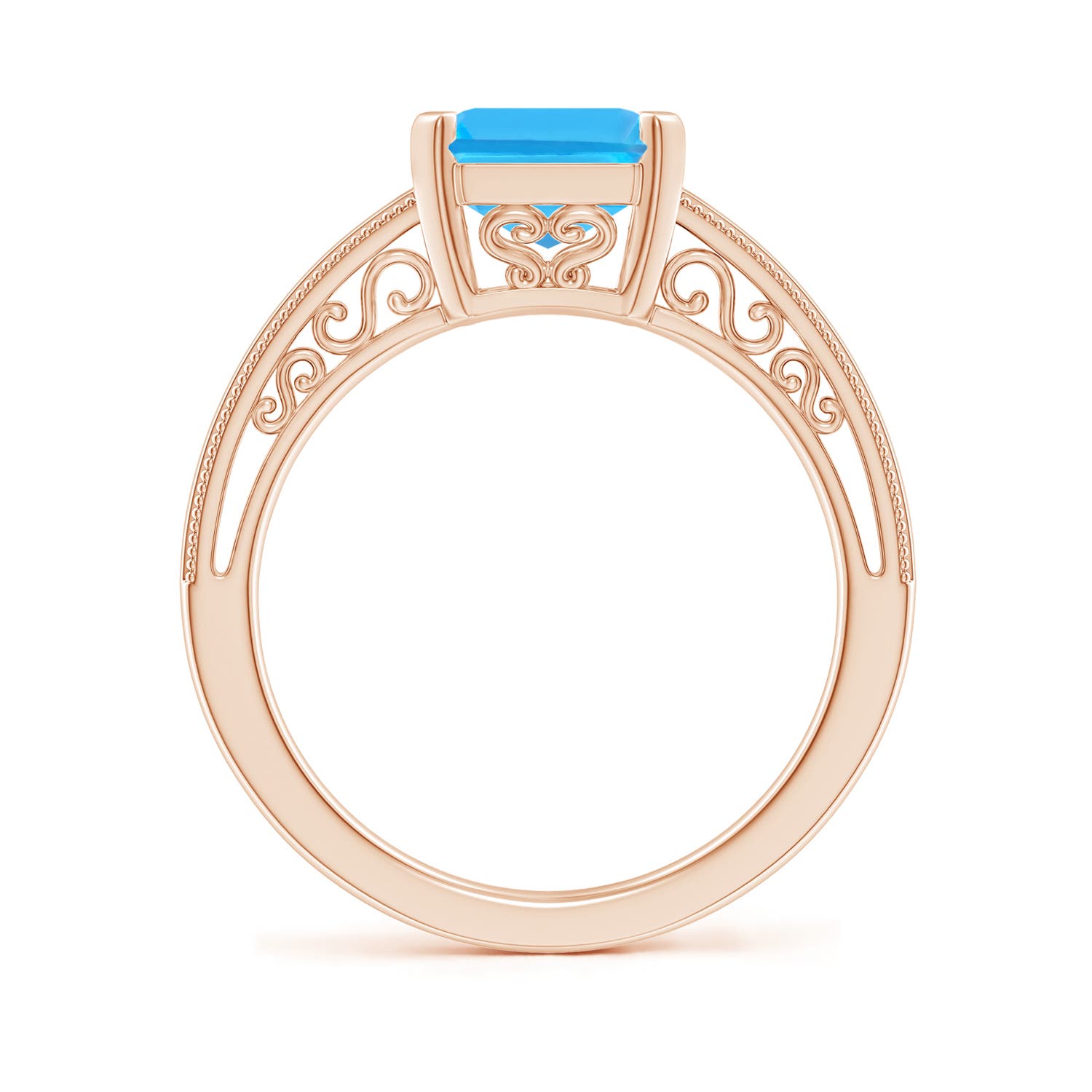 AAA - Swiss Blue Topaz / 4 CT / 14 KT Rose Gold