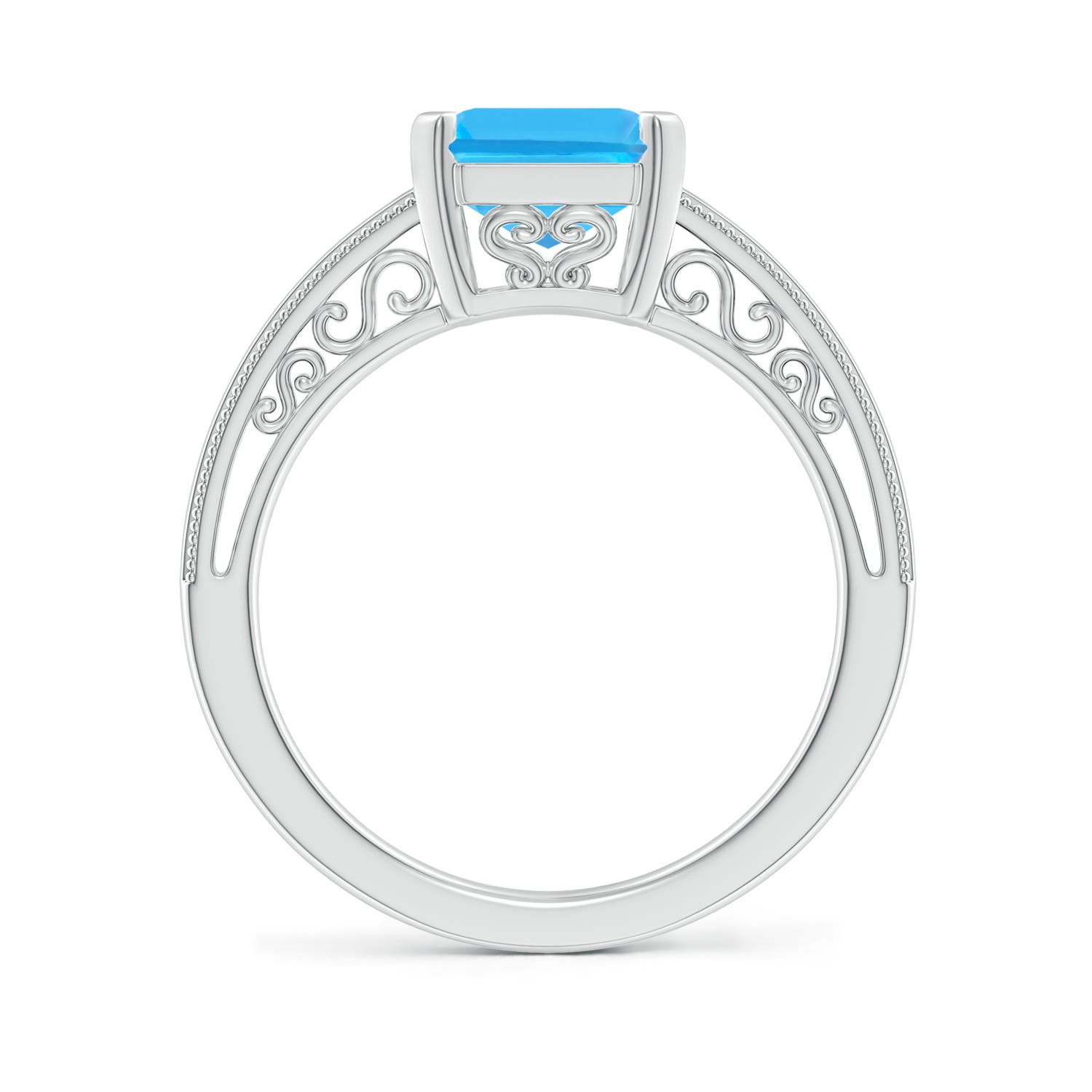 AAA - Swiss Blue Topaz / 4 CT / 14 KT White Gold