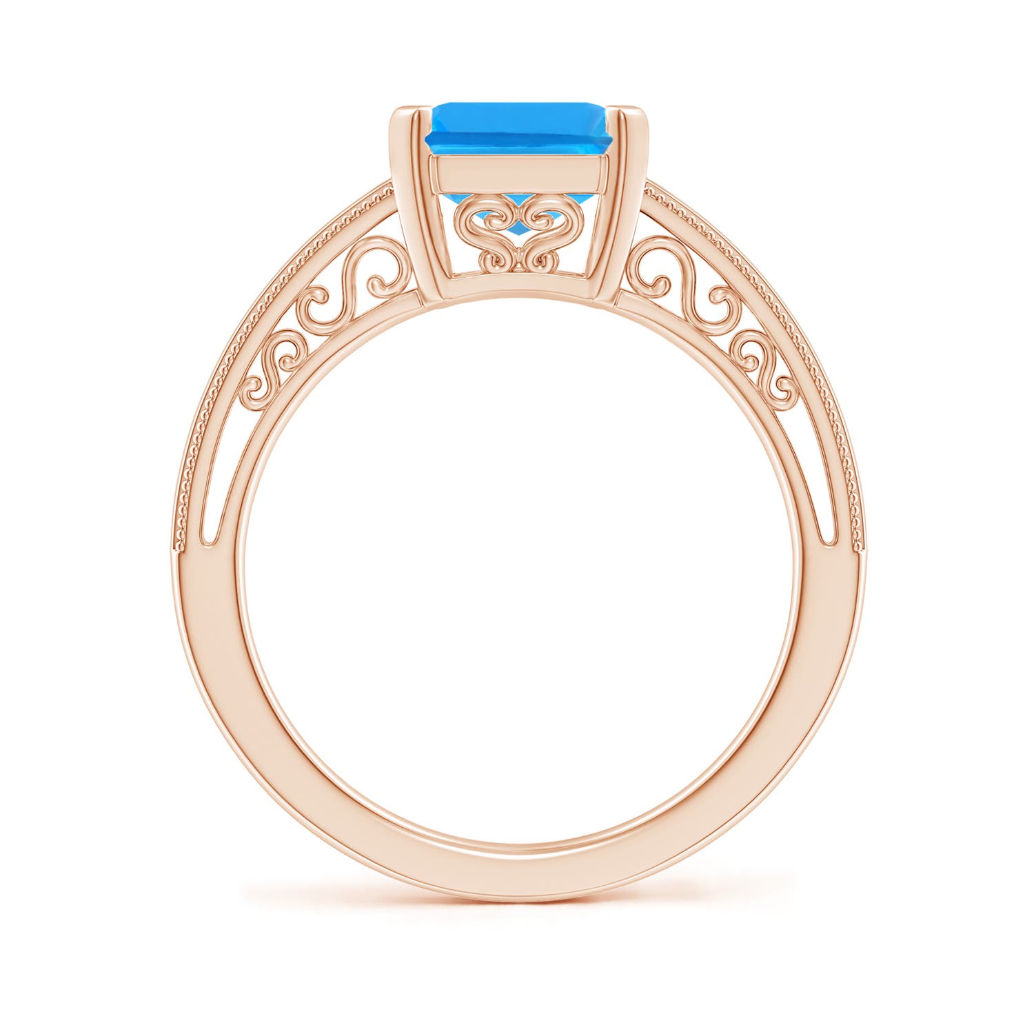 AAAA - Swiss Blue Topaz / 4 CT / 14 KT Rose Gold