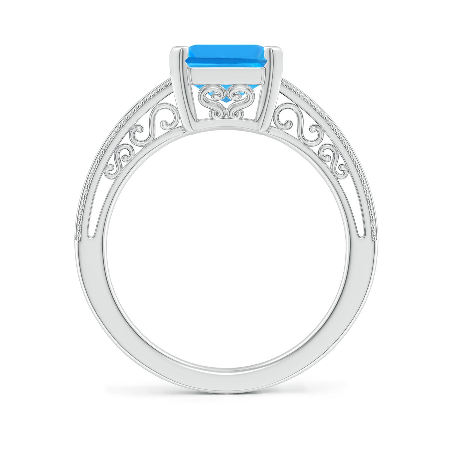 AAAA - Swiss Blue Topaz / 4 CT / 14 KT White Gold