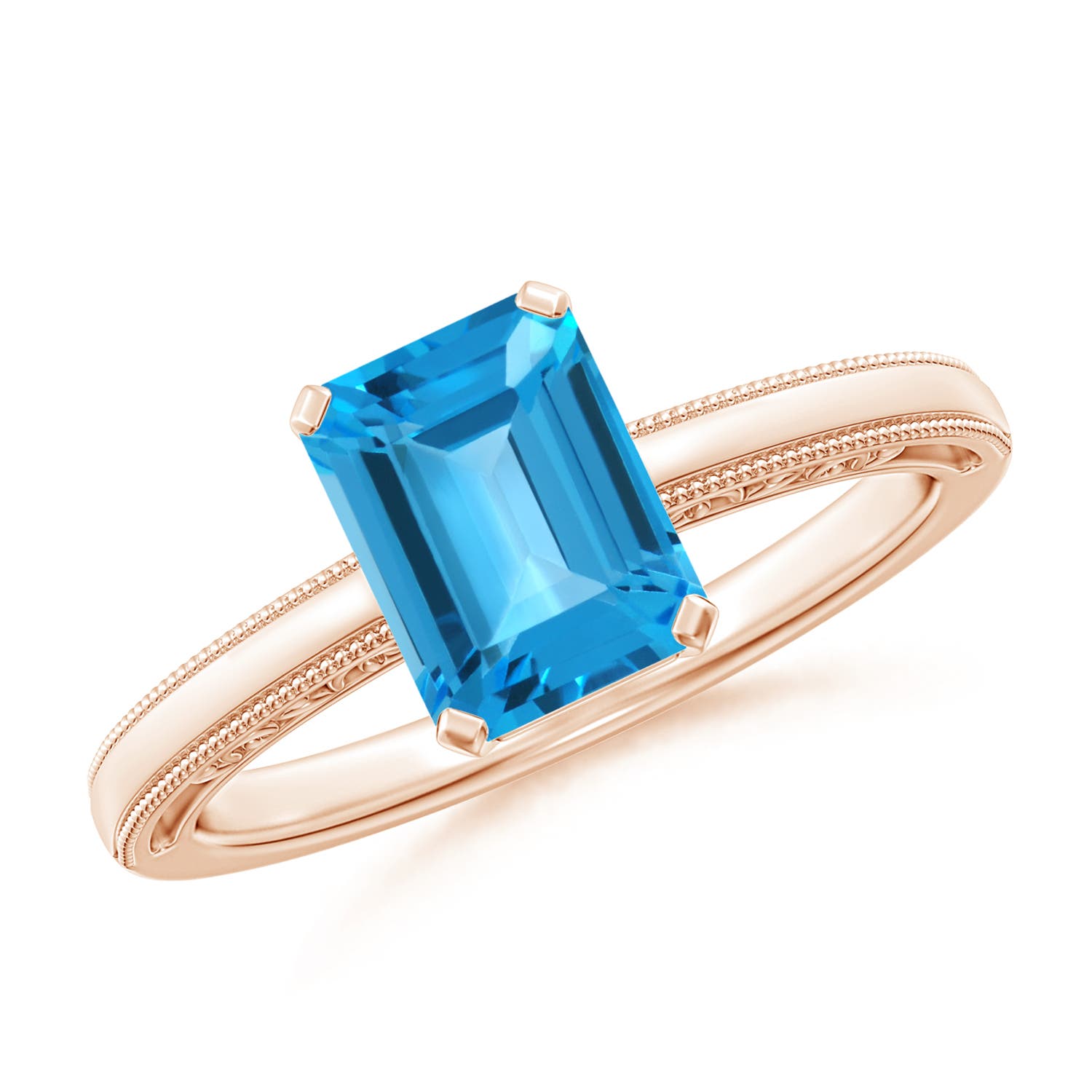 AAA - Swiss Blue Topaz / 1.95 CT / 14 KT Rose Gold