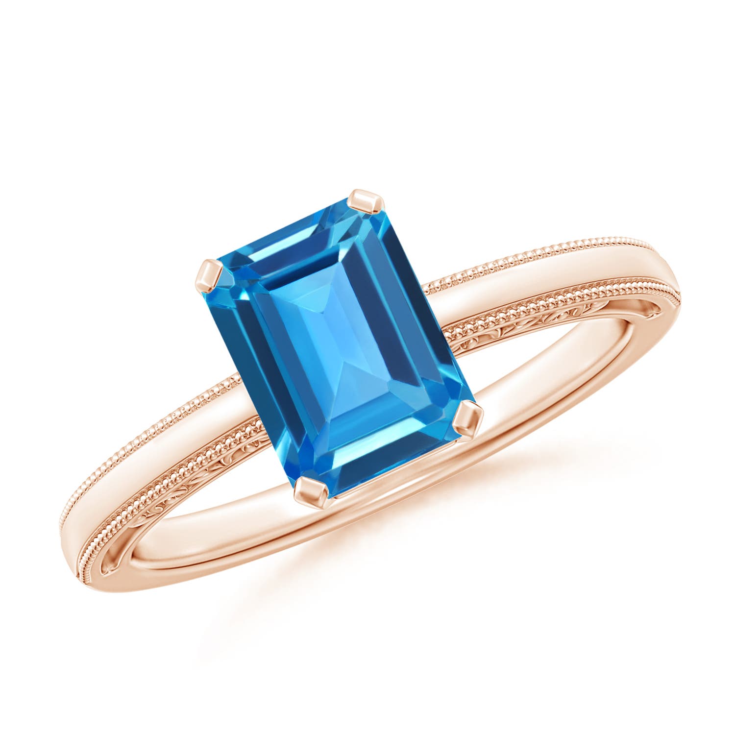 AAAA - Swiss Blue Topaz / 1.95 CT / 14 KT Rose Gold