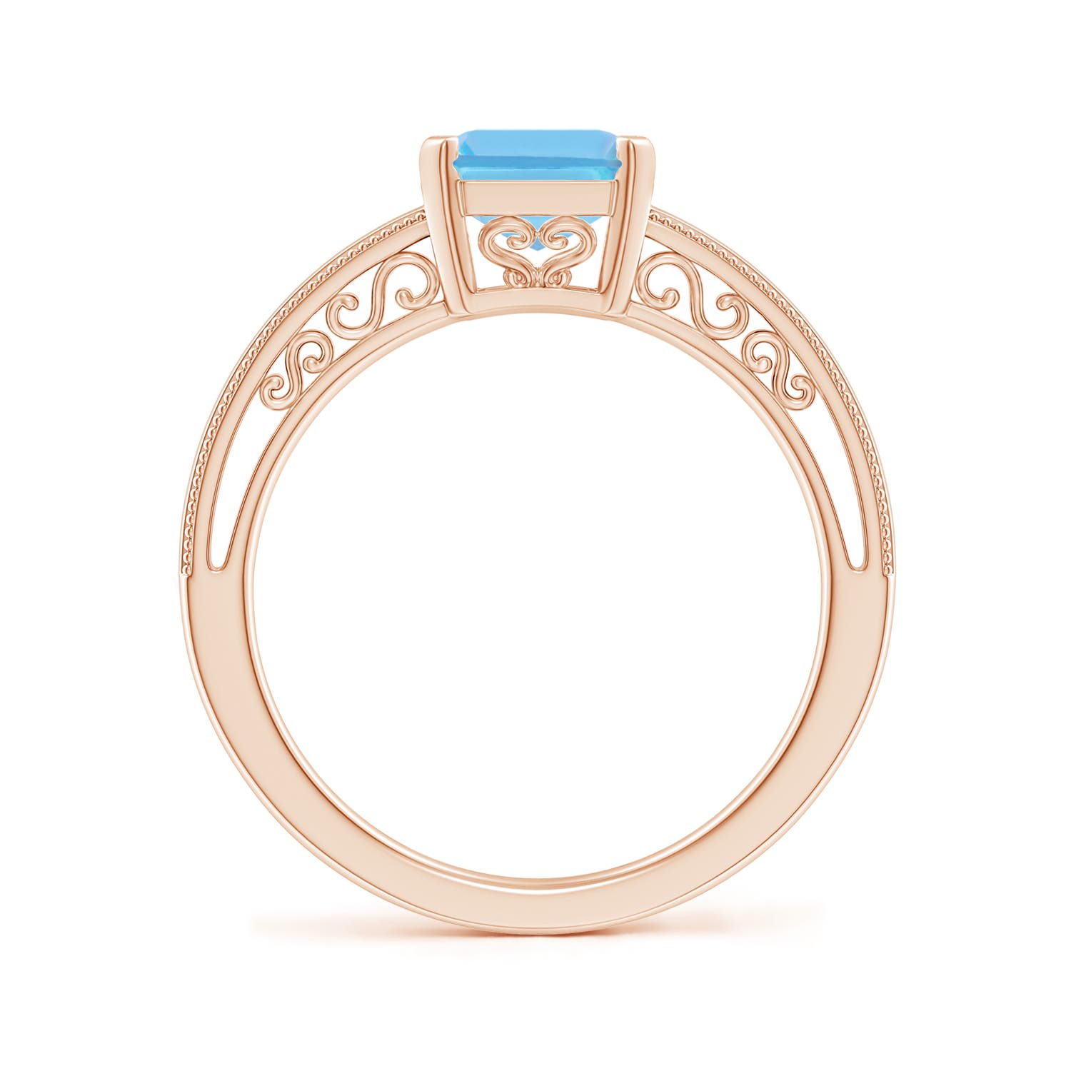 A - Swiss Blue Topaz / 2.75 CT / 14 KT Rose Gold