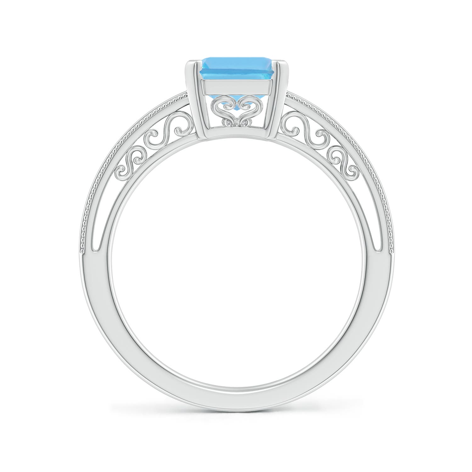 A - Swiss Blue Topaz / 2.75 CT / 14 KT White Gold