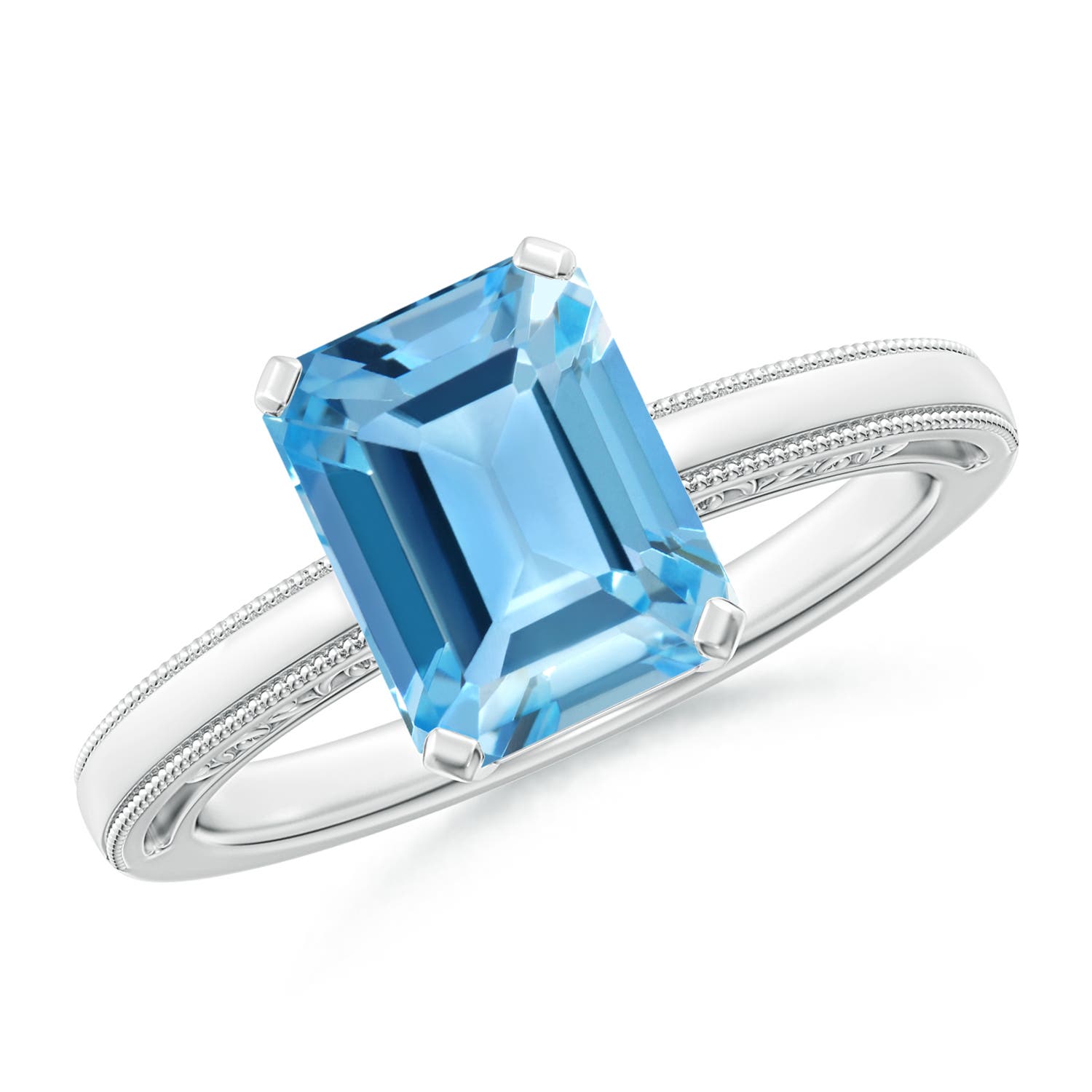 AA - Swiss Blue Topaz / 2.75 CT / 14 KT White Gold