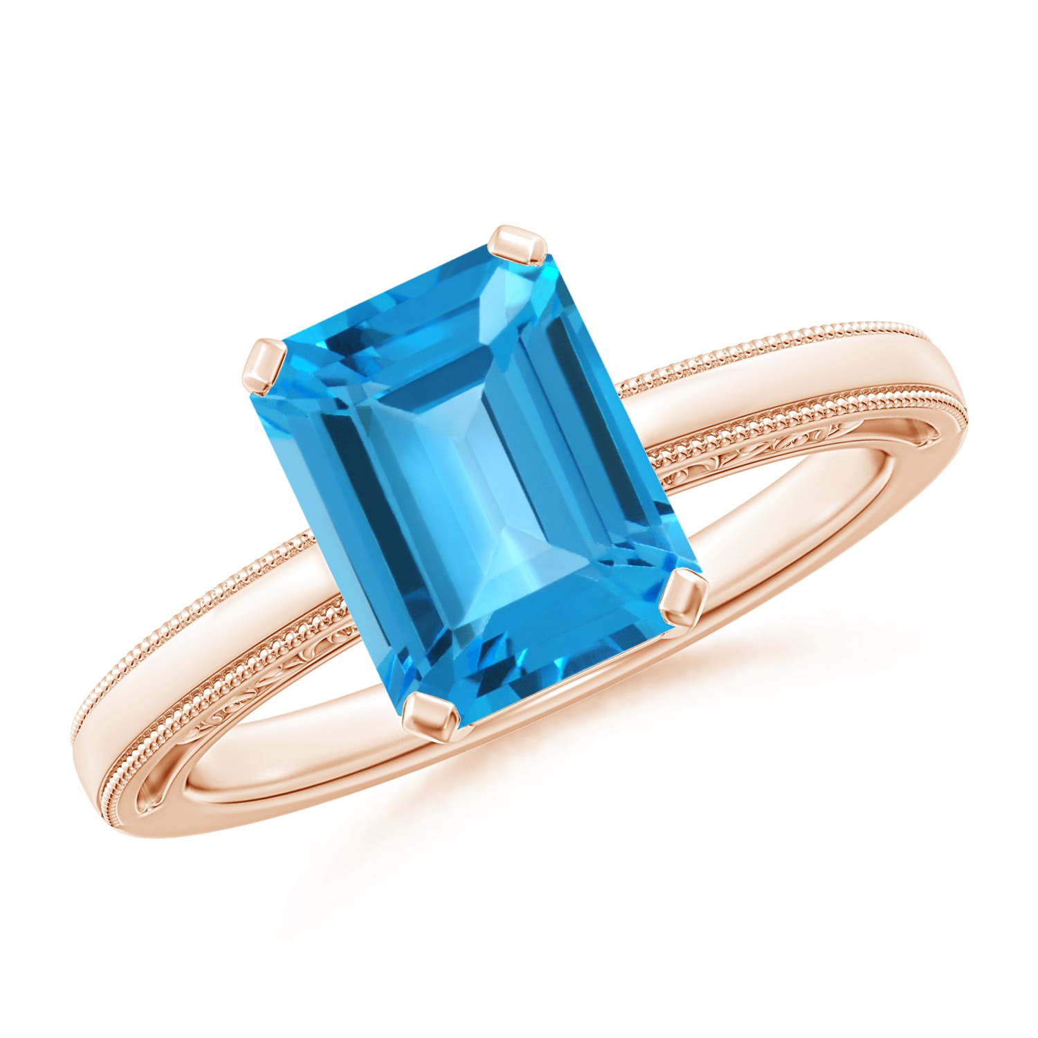 AAA - Swiss Blue Topaz / 2.75 CT / 14 KT Rose Gold