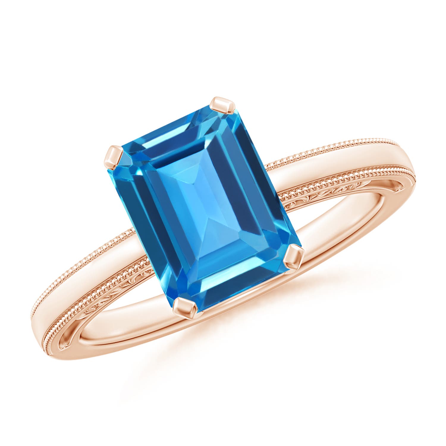 AAAA - Swiss Blue Topaz / 2.75 CT / 14 KT Rose Gold