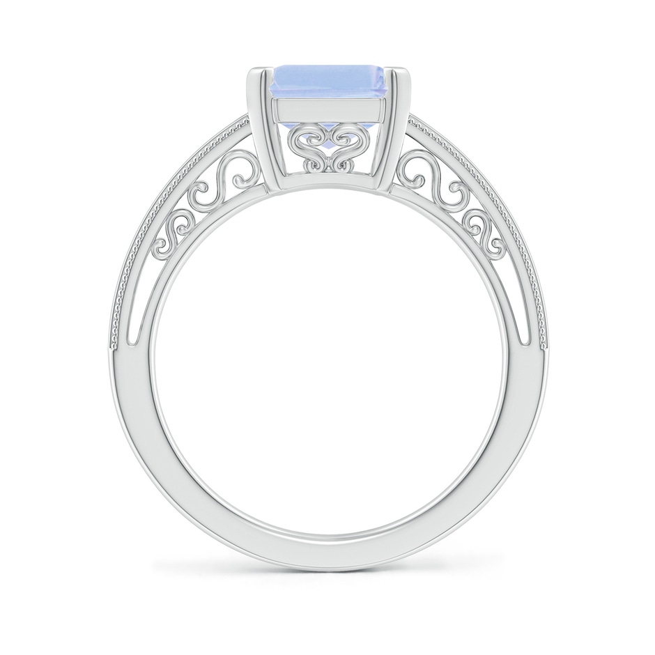 10x8mm A Emerald Cut Tanzanite Solitaire Ring with Milgrain in P950 Platinum side-1