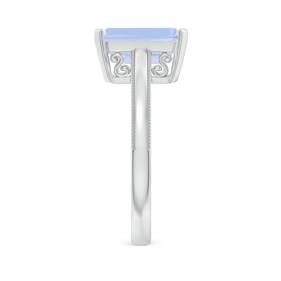 10x8mm A Emerald Cut Tanzanite Solitaire Ring with Milgrain in P950 Platinum side-2