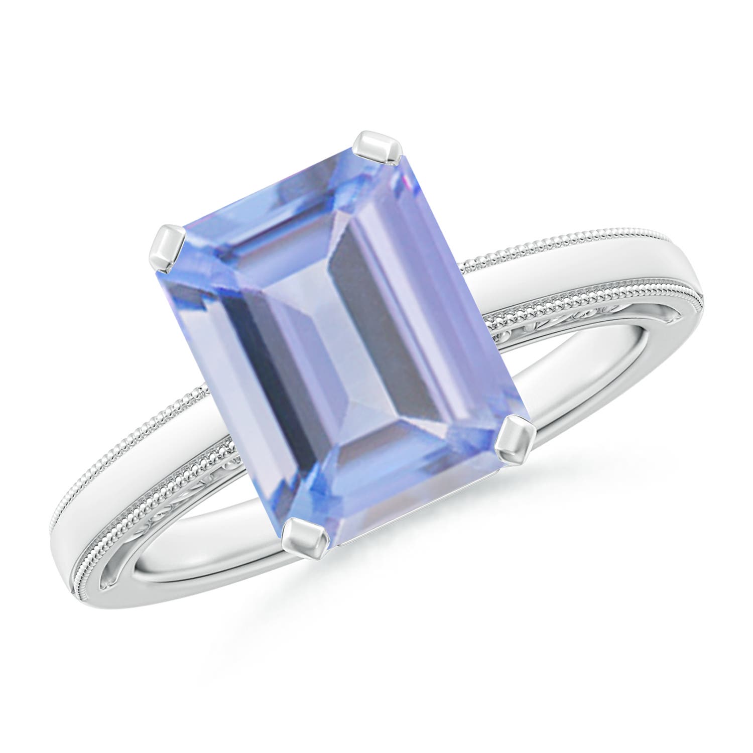 A - Tanzanite / 3.15 CT / 14 KT White Gold