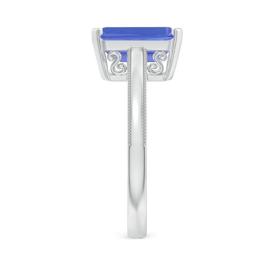10x8mm AA Emerald Cut Tanzanite Solitaire Ring with Milgrain in P950 Platinum side-2