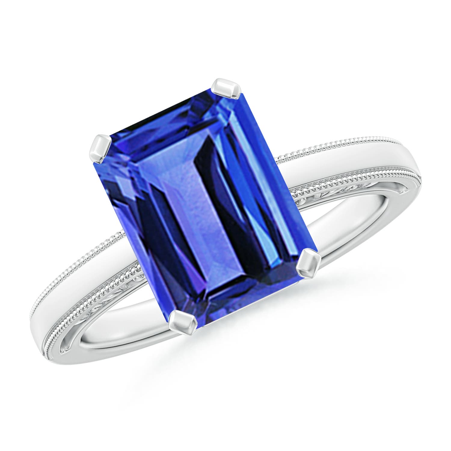 AAA - Tanzanite / 3.15 CT / 14 KT White Gold