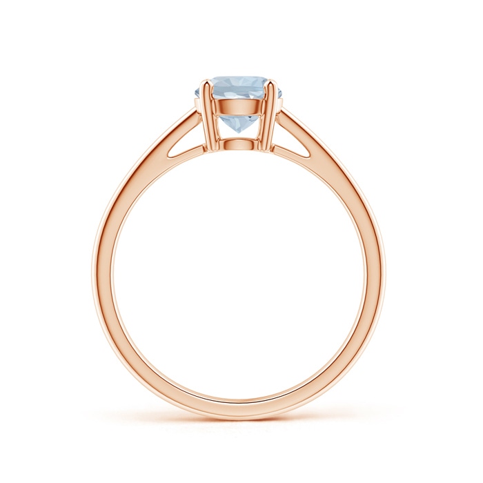 6mm A Classic Prong-Set Round Aquamarine Solitaire Ring in Rose Gold side-1