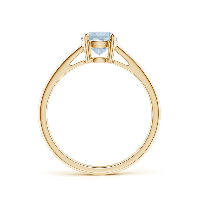 6mm A Classic Prong-Set Round Aquamarine Solitaire Ring in Yellow Gold side-1