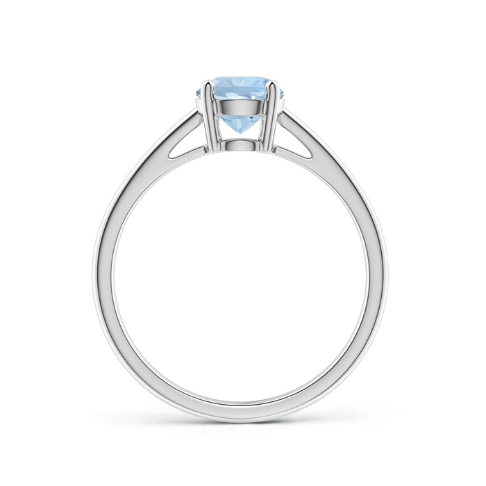 6mm AA Classic Prong-Set Round Aquamarine Solitaire Ring in White Gold side-1