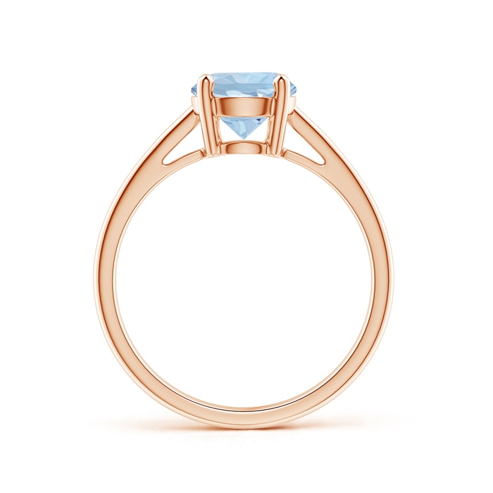 7mm AA Classic Prong-Set Round Aquamarine Solitaire Ring in Rose Gold side-1
