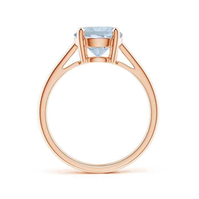8mm A Classic Prong-Set Round Aquamarine Solitaire Ring in Rose Gold side-1