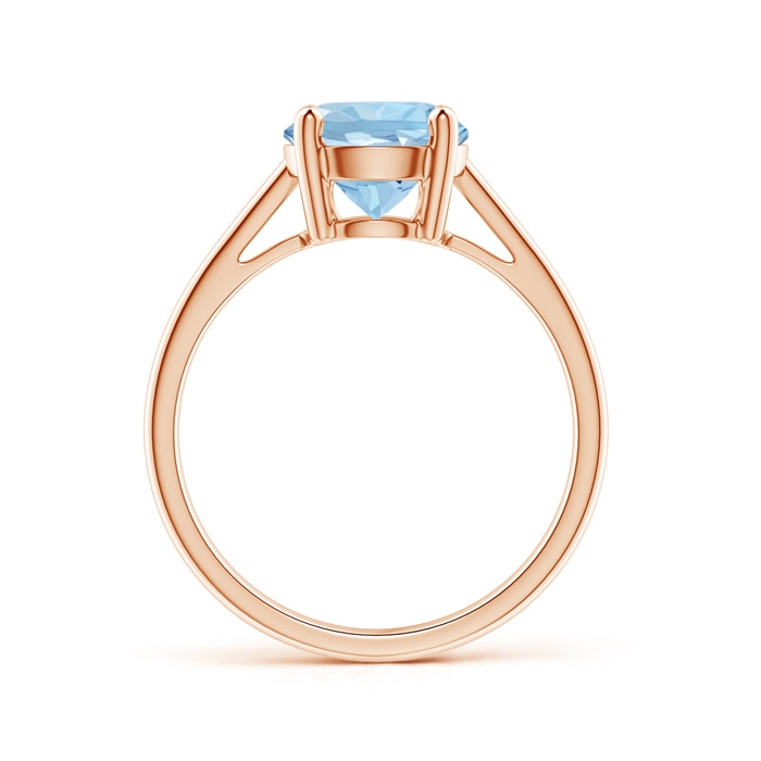 8mm AAA Classic Prong-Set Round Aquamarine Solitaire Ring in Rose Gold side-1