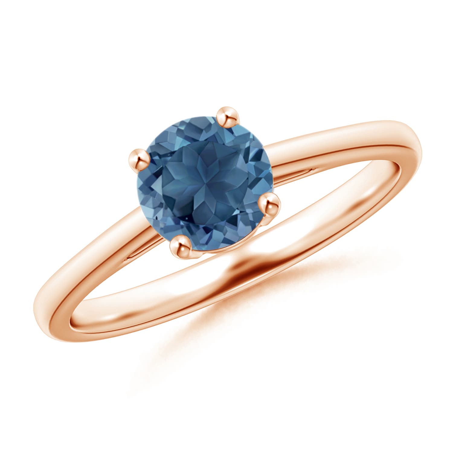 A - London Blue Topaz / 0.95 CT / 14 KT Rose Gold