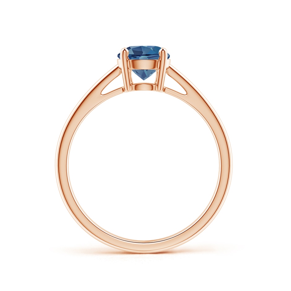 6mm A Classic Prong-Set Round London Blue Topaz Solitaire Ring in Rose Gold product image