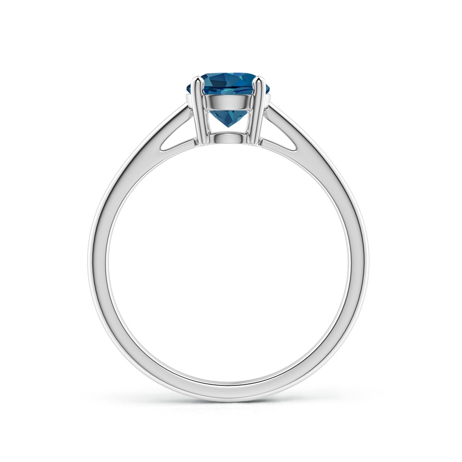 6mm AAA Classic Prong-Set Round London Blue Topaz Solitaire Ring in White Gold product image
