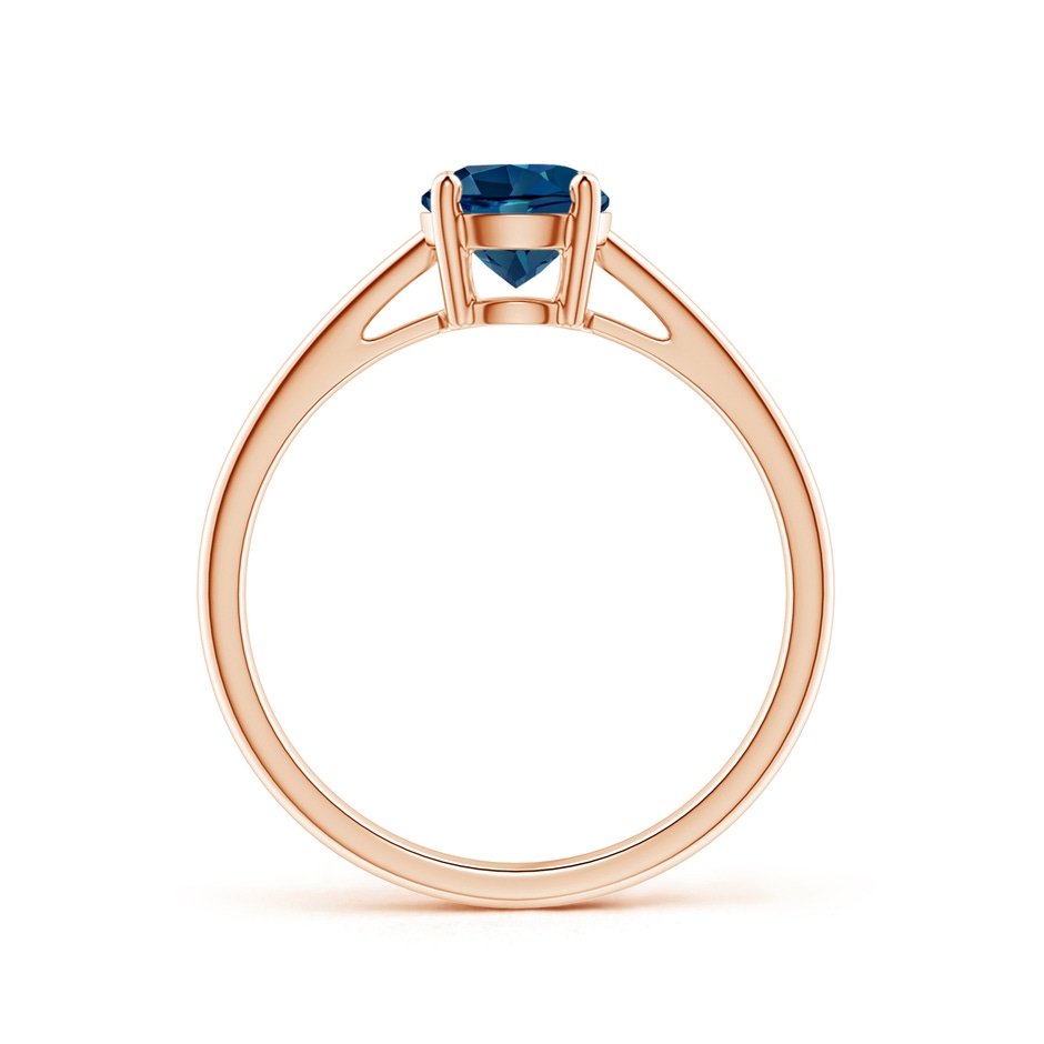 6mm AAAA Classic Prong-Set Round London Blue Topaz Solitaire Ring in 9K Rose Gold product image