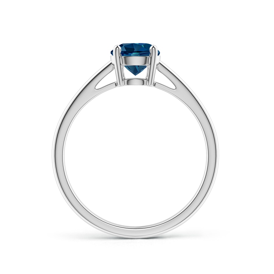 6mm AAAA Classic Prong-Set Round London Blue Topaz Solitaire Ring in P950 Platinum product image