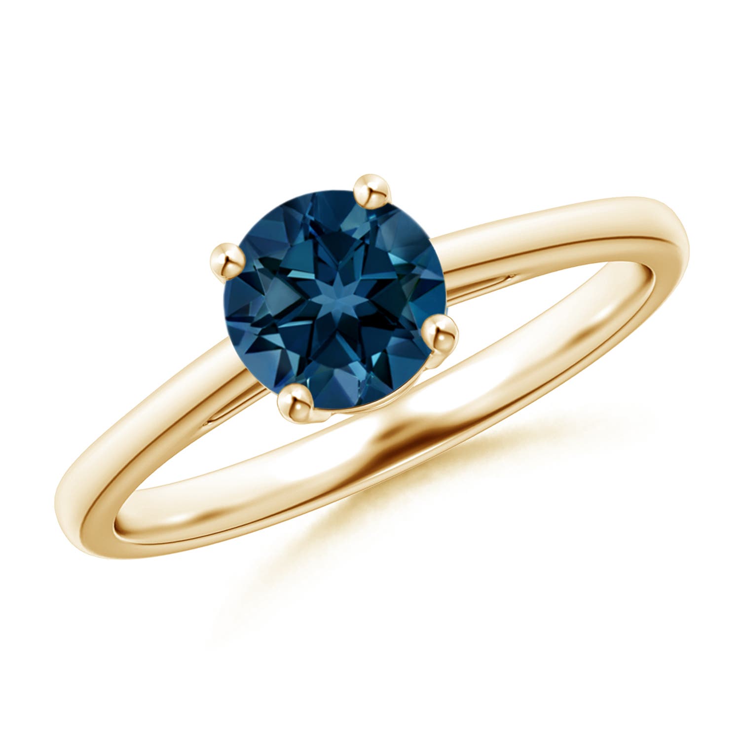 AAAA - London Blue Topaz / 0.95 CT / 14 KT Yellow Gold