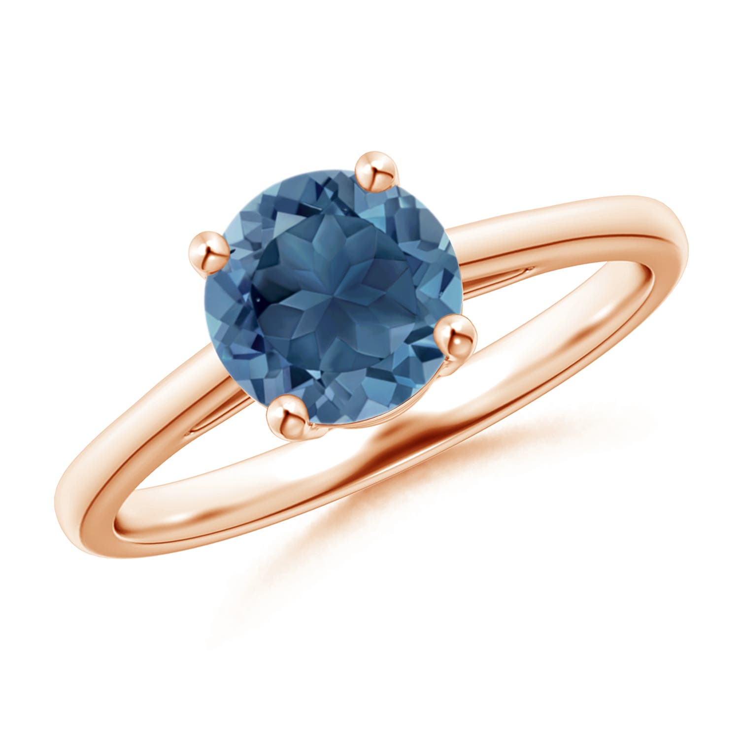 A - London Blue Topaz / 1.55 CT / 14 KT Rose Gold