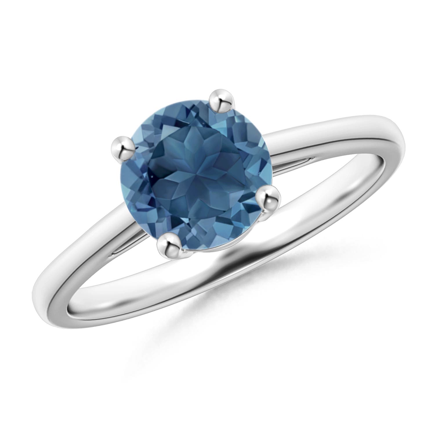 A - London Blue Topaz / 1.55 CT / 14 KT White Gold