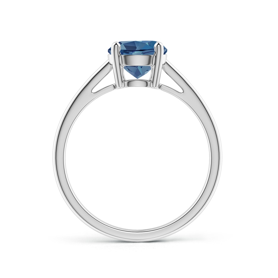 7mm A Classic Prong-Set Round London Blue Topaz Solitaire Ring in White Gold product image